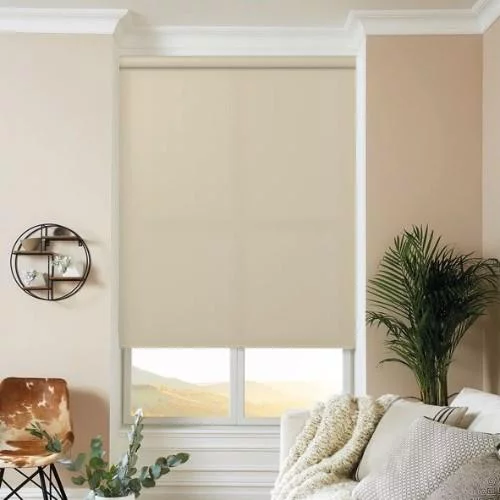 Maren Beig Electric Roller Blind | Online Blindz