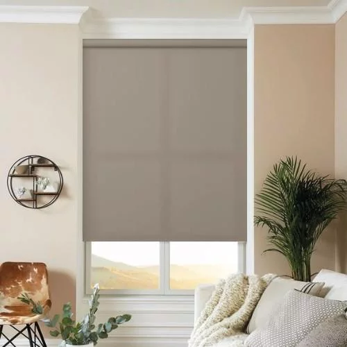 Maren Putty Electric Roller Blind | Online Blindz