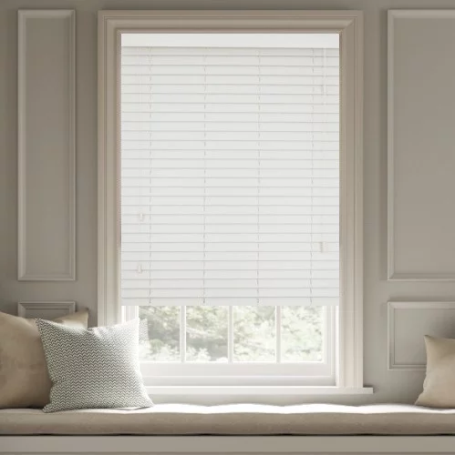 Harlee LS 50mm Slat Faux Wood Blind | Online Blindz