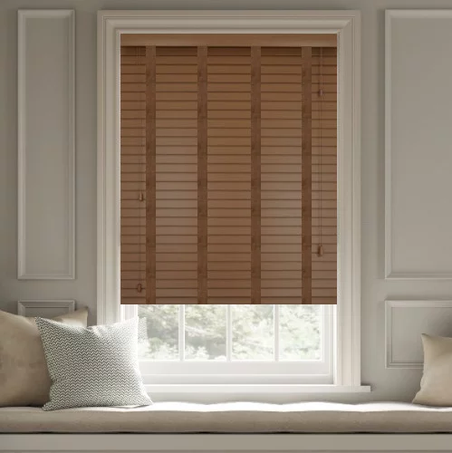 Viola LT 50mm Tape Faux Wood Blind | Online Blindz