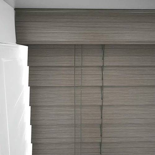 Wood Impressions Ash Grey Faux Wood Blind | Online Blindz