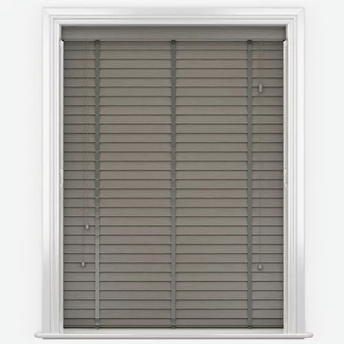 Wood Impressions Ash Grey with Tapes Faux Wood Blind | Online Blindz