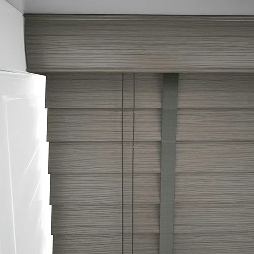 Wood Impressions Ash Grey with Tapes Faux Wood Blind | Online Blindz