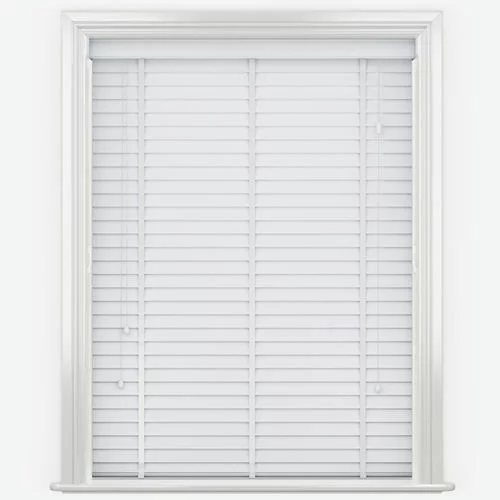 Wood Impressions Ice White with Tapes Faux Wood Blind | Online Blindz