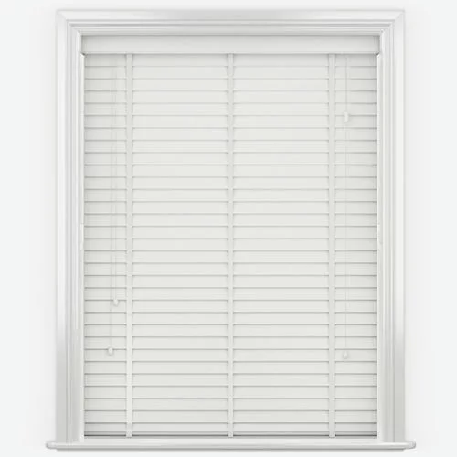 Wood Impressions Soft White with Tapes Faux Wood Blind | Online Blindz