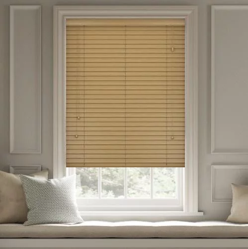 Wood Impressions Spiced Oak Faux Wood Blind | Online Blindz