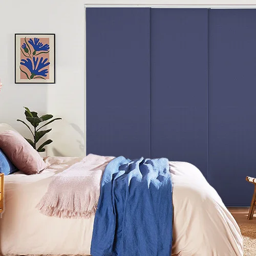 Vivienne Blackout Indigo Panel Blind | Online Blindz