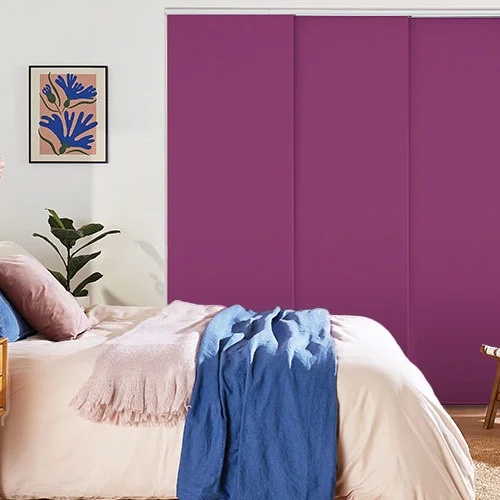 Vivienne Blackout Plum Panel Blind | Online Blindz