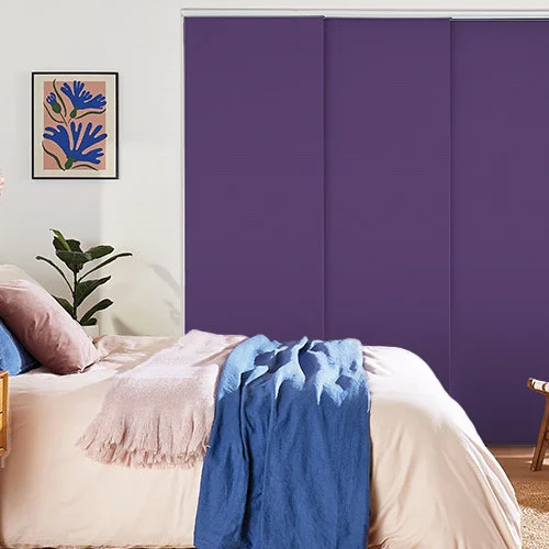 Vivienne Blackout Purple Panel Blind | Online Blindz