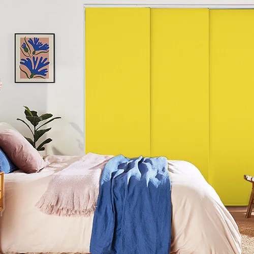 Vivienne Blackout Sunshine Yellow Panel Blind | Online Blindz