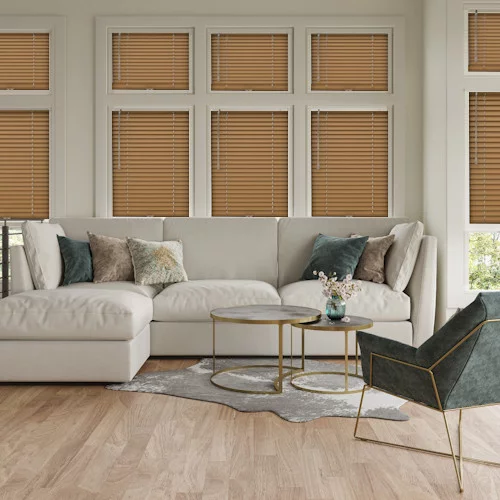 Pure Wood Warm Oak Perfect Fit Real Wood Venetian Blind | Online Blindz