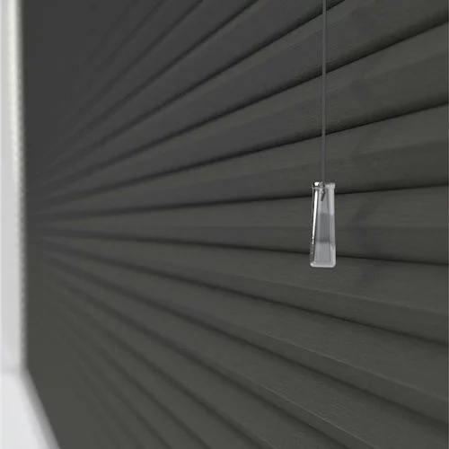 Agustus Blackout Anthracite Pleated Blind | Online Blindz