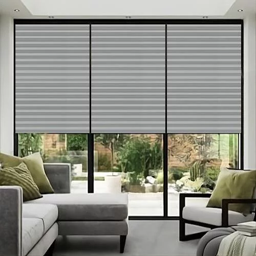 Agustus Blackout Dove Grey Pleated Blind | Online Blindz