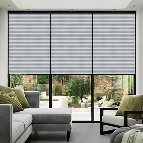 Alexandria Gris Pleated Blind | Online Blindz