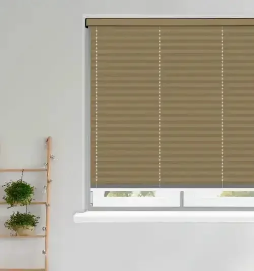 Aliza Taupe Pleated Blind | Online Blindz