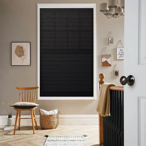 Arbor Jet Black Pleated Blind | Online Blindz