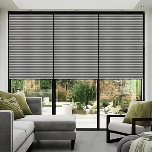 Caroline Slate Pleated Blind | Online Blindz