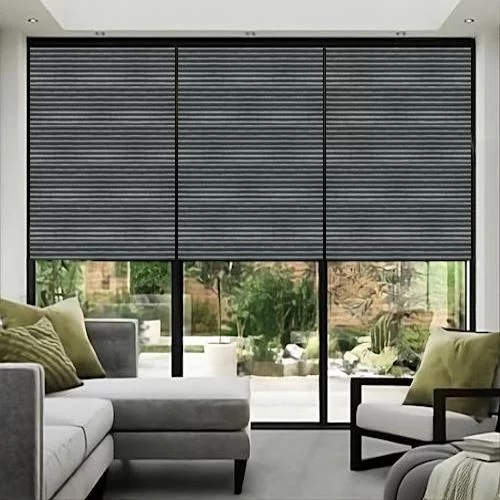 Halle Charcoal Pleated Blind | Online Blindz