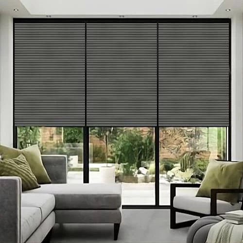 Louise Charcoal Pleated Blind | Online Blindz