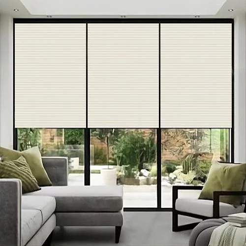 Watergate Almond Pleated Blind | Online Blindz