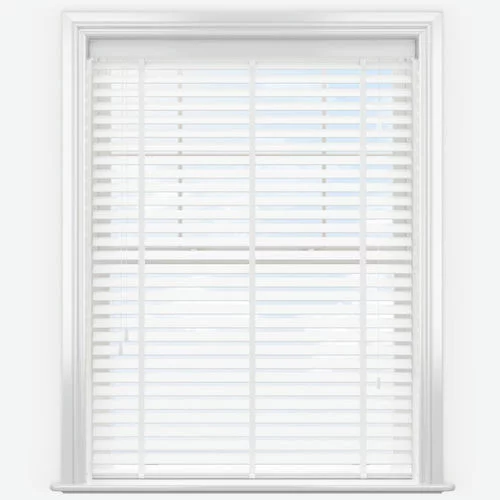 Pure Wood Bright White with Tapes Real Wood Blind | Online Blindz