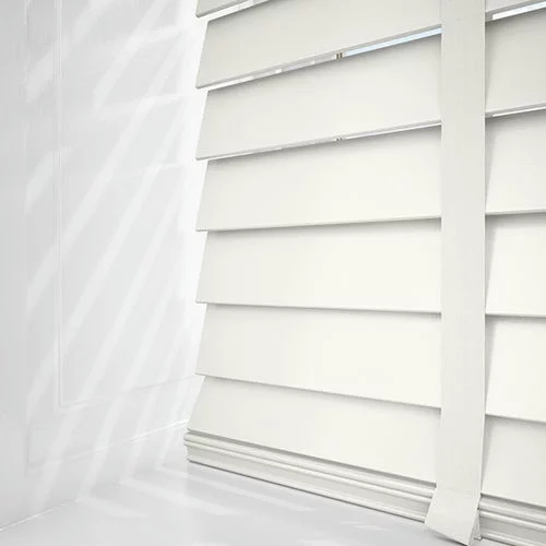 Pure Wood Cloud White with Tapes Real Wood Blind | Online Blindz