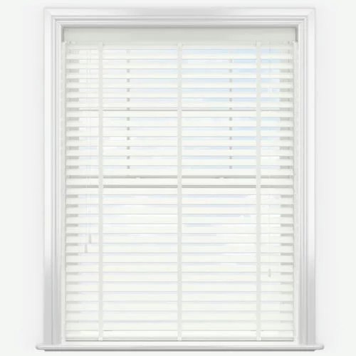 Pure Wood Cloud White with Tapes Real Wood Blind | Online Blindz