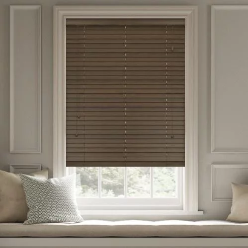 Pure Wood Dark Oak Real Wood Blind | Online Blindz