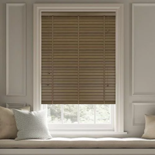 Pure Wood Dark Oak with Tapes Real Wood Blind | Online Blindz