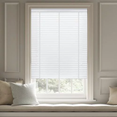 Pure Wood Gloss White with Tapes Real Wood Blind | Online Blindz