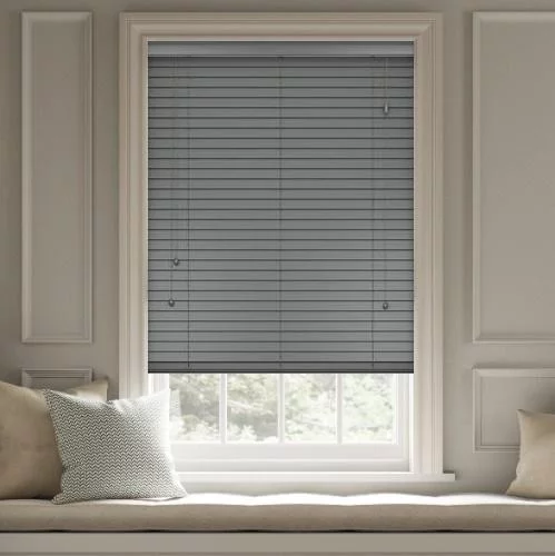 Pure Wood Slate Grey Real Wood Blind | Online Blindz