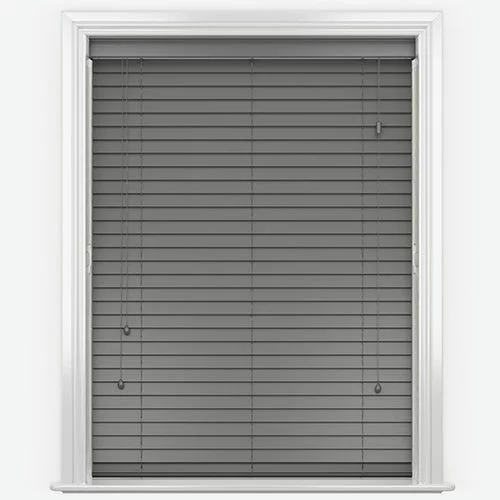 Pure Wood Slate Grey Real Wood Blind | Online Blindz