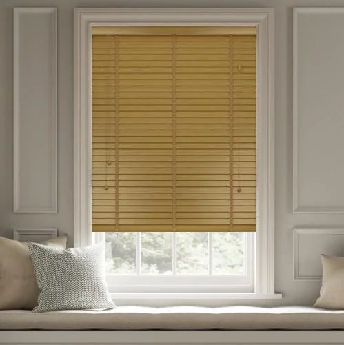 Pure Wood Warm Oak with Tapes Real Wood Blind | Online Blindz