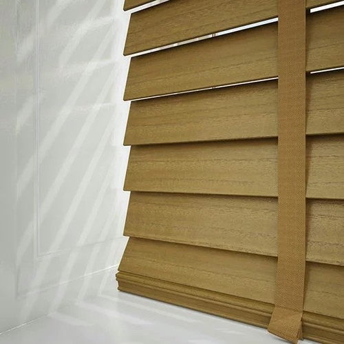 Pure Wood Warm Oak with Tapes Real Wood Blind | Online Blindz