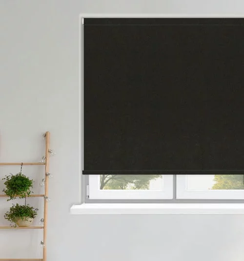 Emery Jet Black Roller Blind | Online Blindz