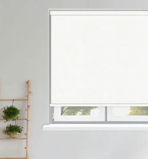 Emery White Roller Blind | Online Blindz