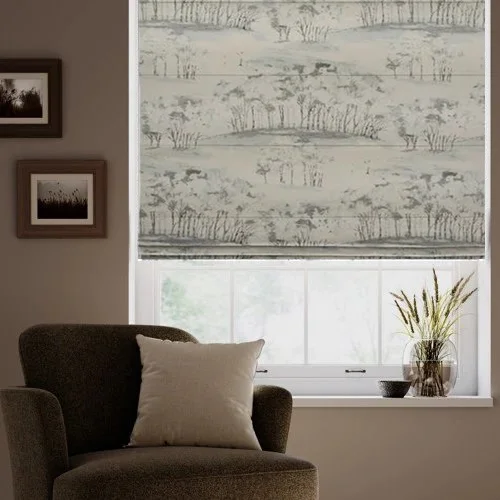 Anne Charcoal Roman Blind | Online Blindz