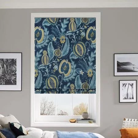 Calliope Navy Roman Blind | Online Blindz