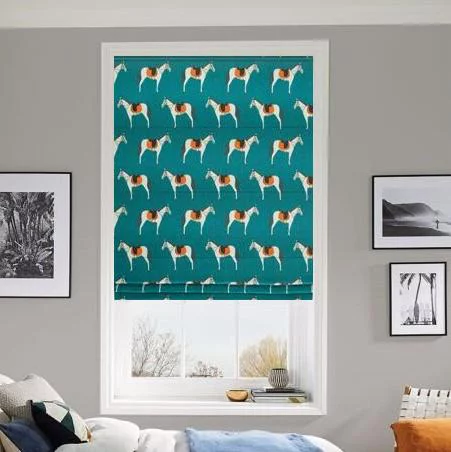 Celestine Teal Roman Blind | Online Blindz