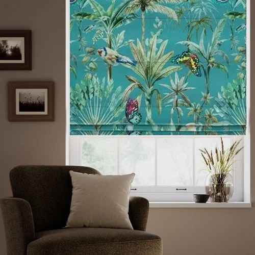 Dorothea Teal Roman Blind | Online Blindz