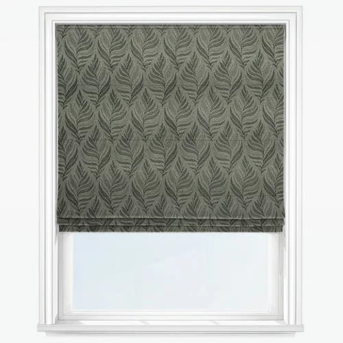 Floral Charcoal Roman Blind | Online Blindz