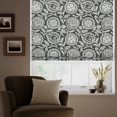 Germination Slate Roman Blind | Online Blindz