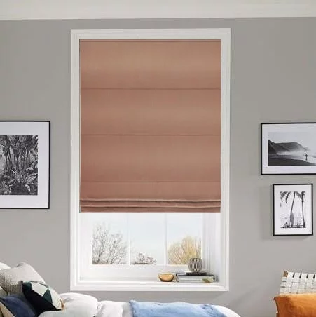 Gracelyn Vintage Peach Pink Roman Blind | Online Blindz