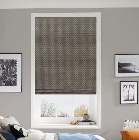 Malou Charcoal Roman Blind | Online Blindz