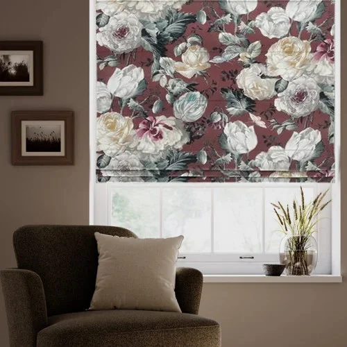 Mirabella Burgundy Roman Blind | Online Blindz