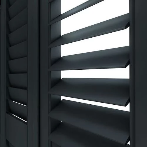 Annalyn Charcoal Black Shutter Blind | Online Blindz