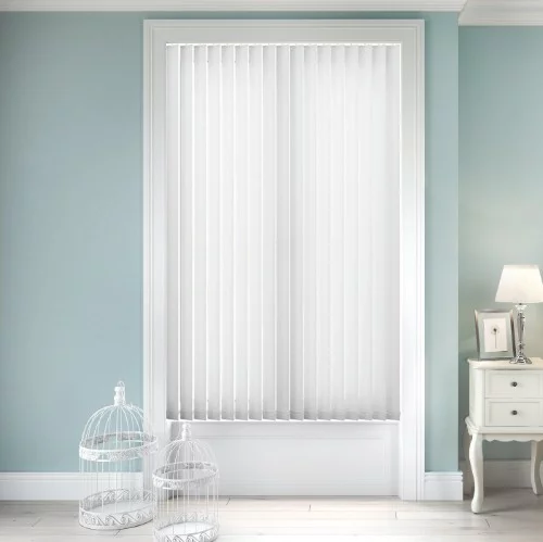 Janessa White Vertical Blind | Online Blindz